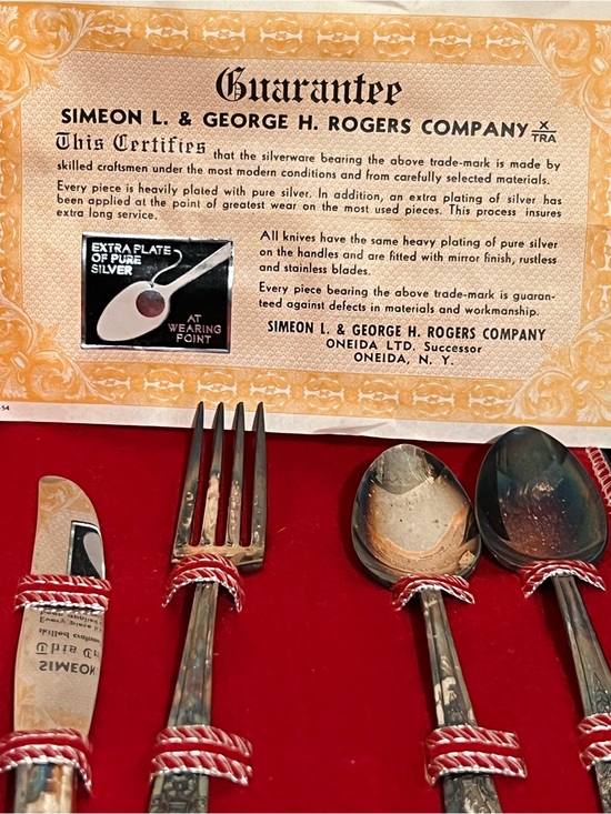 as pictured Other - Oneida/Simeon L. & George H. Rogers Silver-Plated Flatware — Silver Finish